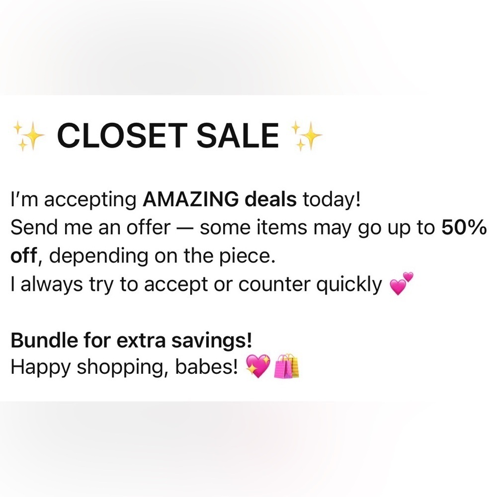 Closet Sale Announcement